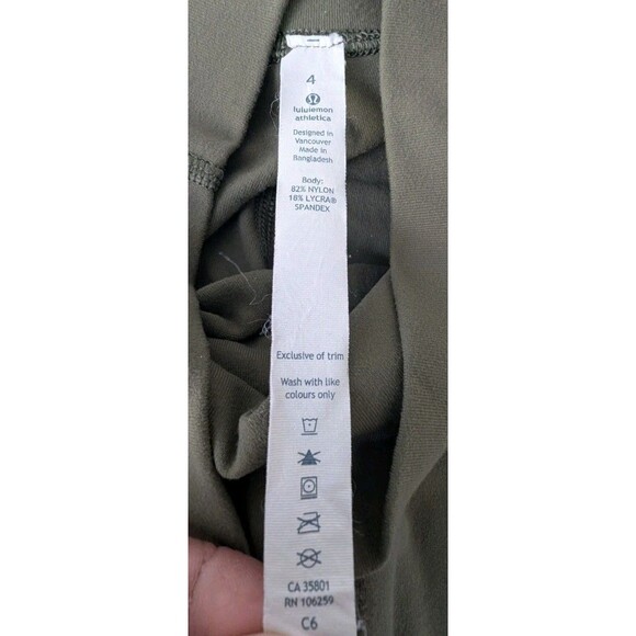 Lululemon Leggings Olive Green Women's Sz 4 w/ 29.5" Inseam - Picture 4 of 10